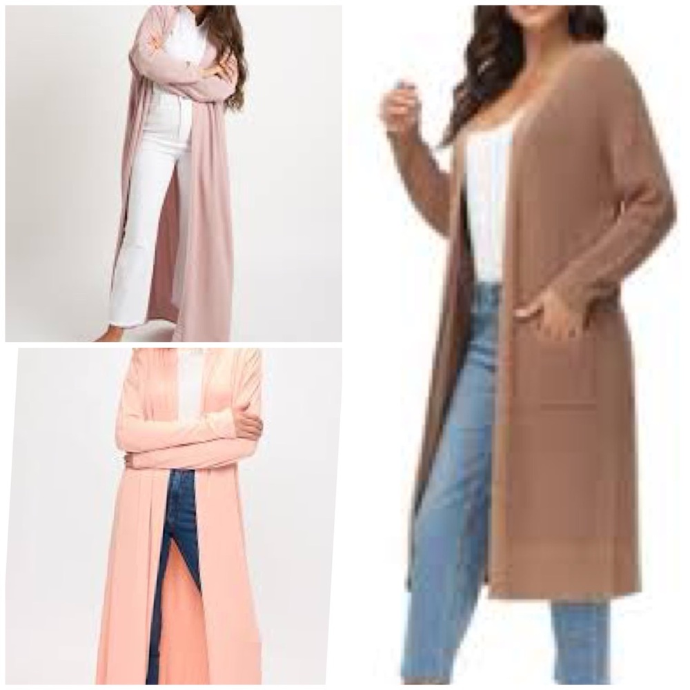 Anne Klein Blush Duster Sweater w/Flattering Ribbed Side Panel Detail, in XXL